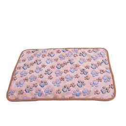 Pet Blanket Dogs And Cats Flannel Blanket Autumn And Winter Warm Blanket Floor Mat (Option: Brown Dog's Paw Blanket-60 40cm)