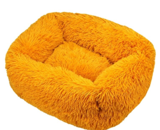 Winter Plush Pet Nest Square Mat (Option: Yellow-2XL)