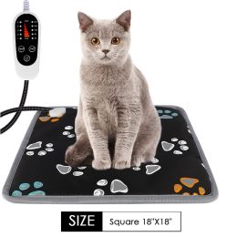 Pet Heating Pad Blanket (Option: Black-Square-110V US)