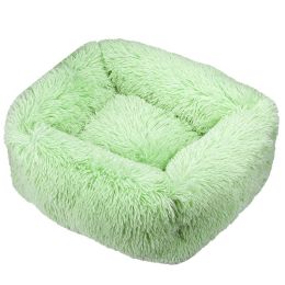 Winter Plush Pet Nest Square Mat (Option: Fruit Green-XL)