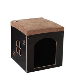 Removable And Washable Four Seasons Pet House, Wooden Pet Nest (Option: Korean pine L)