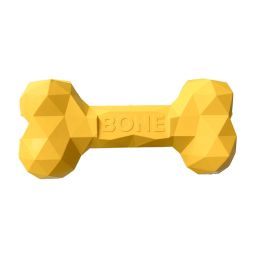 Pet Dog Teeth Grinding Bite Resistant Rubber Bone Toy (Option: Yellow-M)