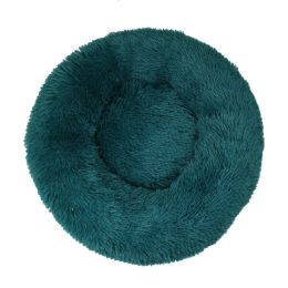 Kennel Round Cotton Pet Winter Warm Sleeping Bed For Dogs (Option: Dark Forest Green-110cm)