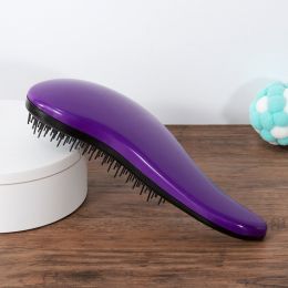 Pet Massage Comb Bath Brush Supplies (Option: Luxury Purple Minimalist)