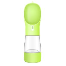 Pet Dog Water Bottle Feeder Bowl Portable Water Food Bottle Pets Outdoor Travel Drinking Dog Bowls Water Bowl For Dogs (Option: Green-Solid color)