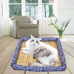 Kennel Sleeping Mat Nest Ice Pad Dog Mat (Option: Blue-S)