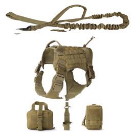 Outdoor Dog Vest Five Piece Suit Tactical Dog Clothing Dog Supplies (Option: Khaki-L)