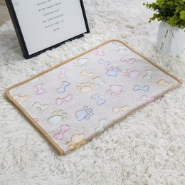 Pet Blanket Dogs And Cats Flannel Blanket Autumn And Winter Warm Blanket Floor Mat (Option: Brown Bone Blanket-60 40cm)