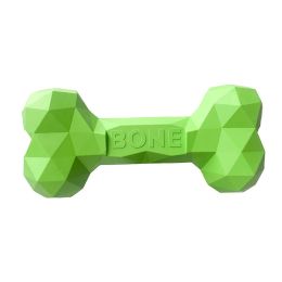 Pet Dog Teeth Grinding Bite Resistant Rubber Bone Toy (Option: Grass green-M)