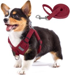 Velvet Dog Strap Reflective Breathable Dog Rope Pet (Option: Red-XXXS)