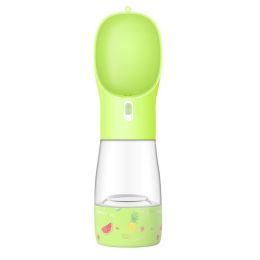 Pet Dog Water Bottle Feeder Bowl Portable Water Food Bottle Pets Outdoor Travel Drinking Dog Bowls Water Bowl For Dogs (Option: Green-Printing)