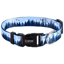 Digital Printing Adjustable Pet Collar (Option: White Pine-S)