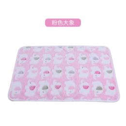 Pet Blanket Dogs And Cats Flannel Blanket Autumn And Winter Warm Blanket Floor Mat (Option: Pink Elephant Blanket-60 40cm)