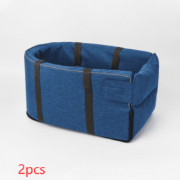 Pet Car Kennel Safety Seat Multifunctional Convenient Handbag (Option: Blue-2PCS)