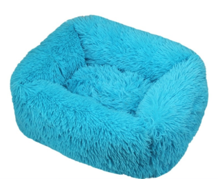 Winter Plush Pet Nest Square Mat (Option: Light Blue-XS)