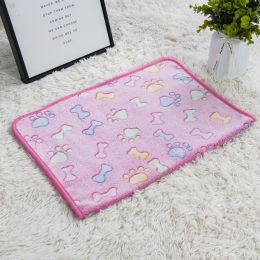 Pet Blanket Dogs And Cats Flannel Blanket Autumn And Winter Warm Blanket Floor Mat (Option: Pink Bone Blanket-60 40cm)