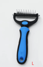 Stainless Steel Hair Removal Cleaning And Opening The Knot Comb (Option: Blue-L-Double sided)