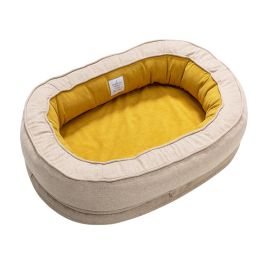 New Warm Removable And Washable Waterproof Sponge Four-season Dog And Cat Litter Mat (Option: Apricot yellow-XL)