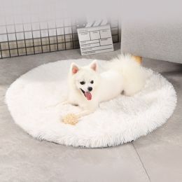 Dog Pad Kennel Pad Size Medium Dog Winter Warm Pet Blanket (Option: White-100cm)