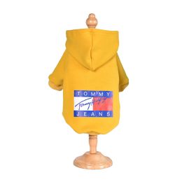 Hoodies Dog Clothes Winter For Small Medium Dog Hooded Shirt For Pet Puppy Costume French Sweaters Warm Fleece Christmas (Option: Yellow-XXL)