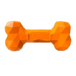 Pet Dog Teeth Grinding Bite Resistant Rubber Bone Toy (Option: Orange-M)