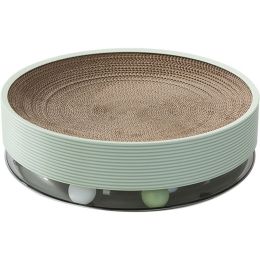 Crumb-free Cat Toy Corrugated Bowl-shaped Three-in-one Multifunctional Cat Scratch Board (Option: Grey green)