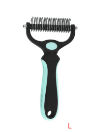 Stainless Steel Hair Removal Cleaning And Opening The Knot Comb (Option: Green-L-Double sided)