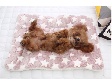 Cat dog sleeping mat warm thickened Sleeping pad blanket;  dog house warm mattress pet cushion (colour: Blue stars, size: No.5 69*52cm)