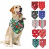 Holiday Dog Bandanas Classic Christmas Cat Triangle Bibs Pets Scarf Accessories for Small Medium Large Size Pets Festival Props