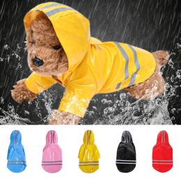 S-XL Pets Dog Raincoat Reflective Strip Dog RainCoat Waterproof Jackets Outdoor Breathable Clothes For Puppies (Color: Yellow, size: L)