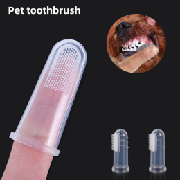 10pcs Transparent Soft Pet Finger Toothbrush Teddy Mini Portable Brush Bad Breath Tartar Tool Cleaning Dog Hair Cleaning Pet Supplies (Color: Transparent, size: 10pcs)