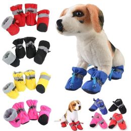 Anti-slip Pet Dog shoes Waterproof boots shoes puppy cat socks boots dog shoes (Color: Pink, size: 1)