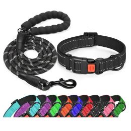 No Pull Dog Harness; Adjustable Nylon Dog Vest & Leashes For Walking Training; Pet Supplies (Color: black, size: L)