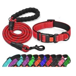 No Pull Dog Harness; Adjustable Nylon Dog Vest & Leashes For Walking Training; Pet Supplies (Color: Red, size: M)