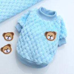 New Winter Pet Clothes; Cute Fleece Puppy Dress Warm Cat Coat; Pet Apparel; For Small & Medium Dogs (Color: Sky blue, size: S)