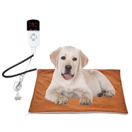 Adjustable timing Pet heating pad; electric blanket; cat and dog mat; waterproof electric pad; Nip-proof metal pipe; replaceable quilt cover (width: 45X45cm, colour: All-steel pipe+timing+quilt cover)