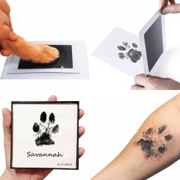 Pet Handprint And Footprint Kit For Dog & Cat; Dog Paw Print Pad Kit; Clean Touch Ink Pad For Pets; 3.7*2.2in (Color: Blue, size: pack of 2)