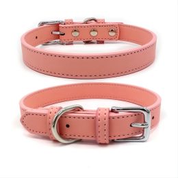 New Soft Puppy Collar For Dog And Cat; Leather Pet Collar Necklace For Small Medium Dog; adjustable dog collar (Color: Light Blue, size: M)