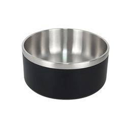 Wholesale Low Price High Quality 32oz 64oz Double Wall Insulated Stainless Steel Powder Coated Dog pet Bowl (Color: black)