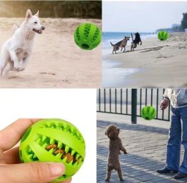 Pet Dog Toy Interactive Rubber Balls Pet Dog Cat Puppy Chew Toys Ball Teeth Chew Toys Tooth Cleaning Food Balls Hond Spel (Color: Green-6cm)