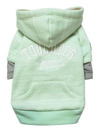 Touchdog Hampton Beach Designer Ultra Soft Sand-Blasted Cotton Pet Dog Hoodie Sweater (Color: green, size: large)