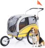 2 in1 Pet Bicycle Trailer and Jogger Travel Carrier Suitable for Small and Medium Dogs; Folding Storage