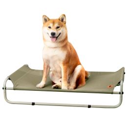 35 Inch Elevated Pet Bed; Outdoor Elevated Dog Bed; Army Green (Color: as Pic)