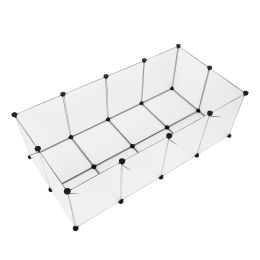 Pet Playpen,Fence Cage with Bottom for Small Animals Guinea Pigs, Hamsters, Bunnies, Rabbits YF (Color: White)