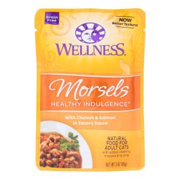 Wellness Pet Products Cat Food - Morsels with Chicken and Salmon In Savory Sauce - Case of 24 - 3 oz. (SKU: 1822998)