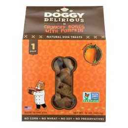 Doggy Delirious Dog Treats - Pumpkin Bones - Case of 6 - 16 oz (SKU: 2016673)