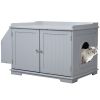 Wooden Cat Litter Box Enclosure with Magazine Rack for Living Room, Bedroom, Bathroom