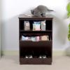 Pet Feeder Station with Storage; Made of MDF and Waterproof Painted; Dog and Cat Feeder Cabinet with Stainless Bowl