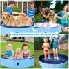 48" Foldable Dog Pool Pet Bath Pools Outdoor Swimming-Pool for Large Dogs Blue