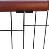 Wooden dog gate; free standing wire mesh pet gate; expandable; MAHOGANY